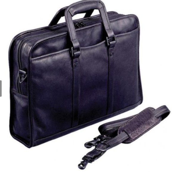 Winn International Bags Winn International Leather Briefcase Black